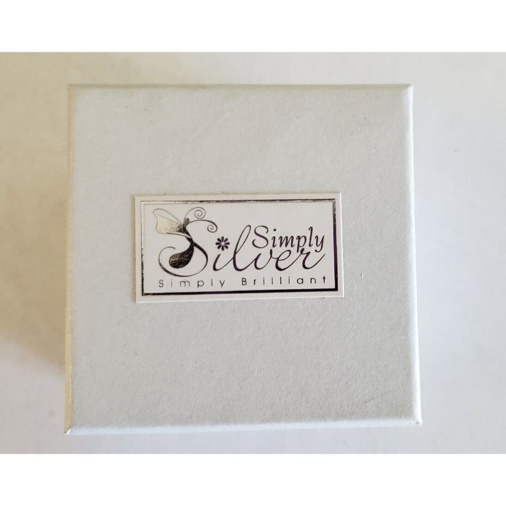 NEW SIMPLY SILVER HEART CUBIC ZIRCONIA STERLING SILVER EARRINGS - Picture 6 of 6